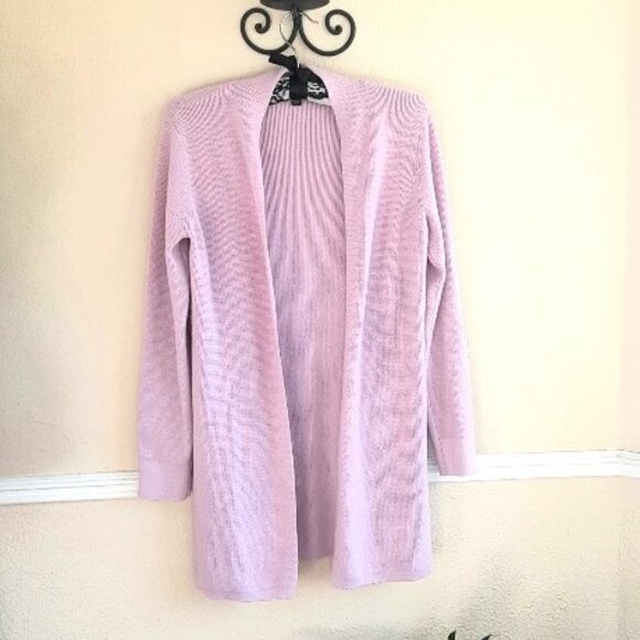 Cyrus Long Cardigan in Waffle Knit Pink Small - Picture 5 of 6